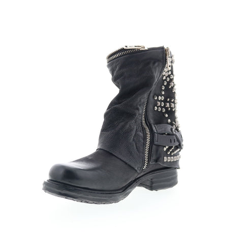 A.S. 98 Sid Womens Black Leather Zipper Casual Dress Boots