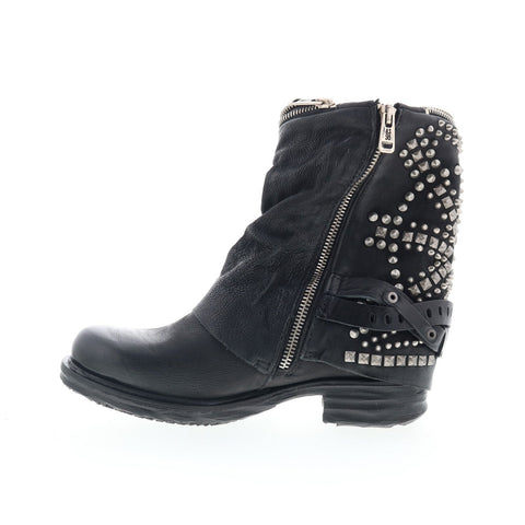 A.S. 98 Sid Womens Black Leather Zipper Casual Dress Boots