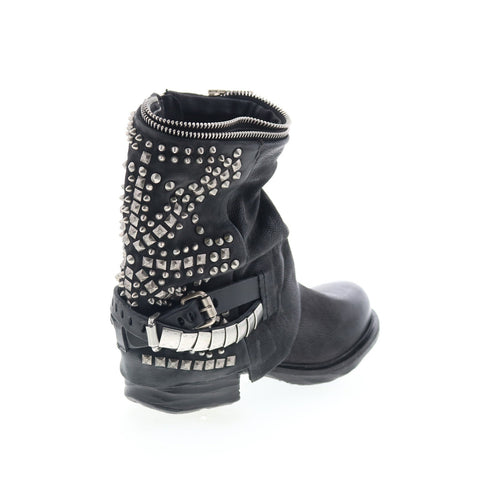 A.S. 98 Sid Womens Black Leather Zipper Casual Dress Boots