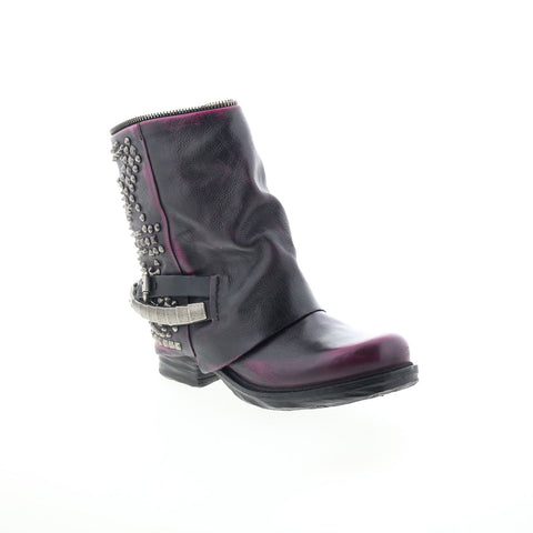 A.S. 98 Sid Womens Black Leather Zipper Casual Dress Boots