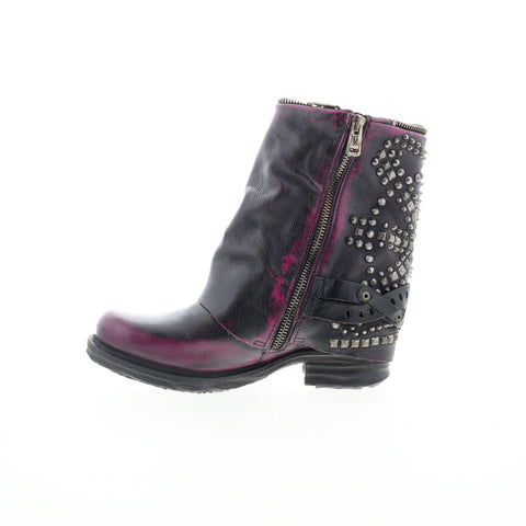A.S. 98 Sid Womens Black Leather Zipper Casual Dress Boots