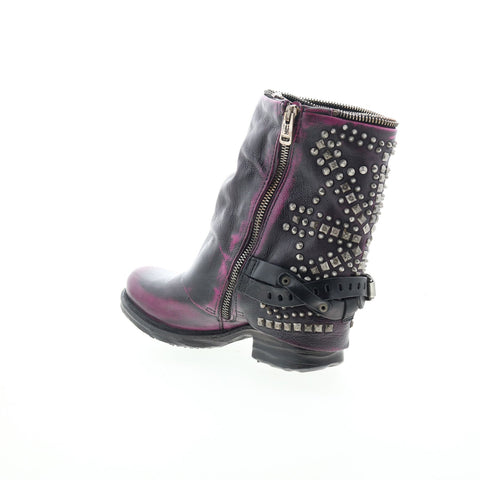 A.S. 98 Sid Womens Black Leather Zipper Casual Dress Boots