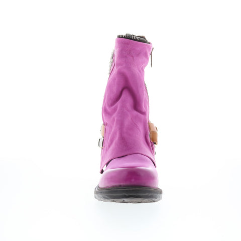 A.S. 98 Sid Womens Purple Leather Zipper Casual Dress Boots