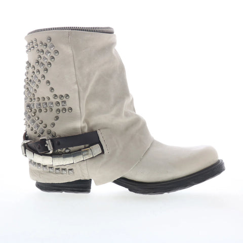 A.S. 98 Sid Womens Gray Leather Zipper Casual Dress Boots