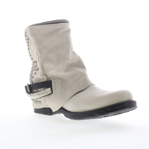 A.S. 98 Sid Womens Gray Leather Zipper Casual Dress Boots