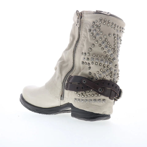 A.S. 98 Sid Womens Gray Leather Zipper Casual Dress Boots