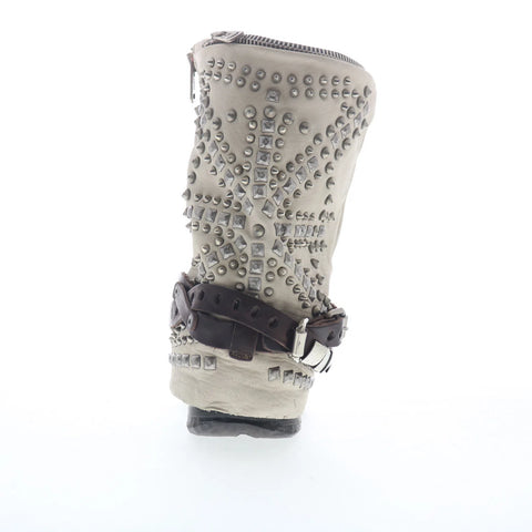 A.S. 98 Sid Womens Gray Leather Zipper Casual Dress Boots