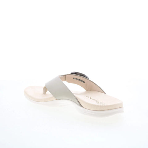 Spenco Sierra SP1068GRY Womens Gray Wide Leather Flip-Flops Sandals Shoes