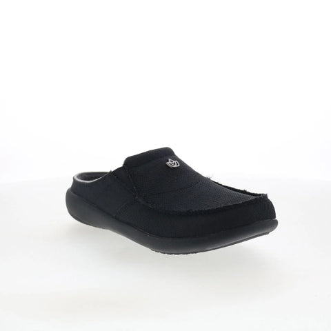 Spenco Siesta Prana SLD SP1226BLK Womens Black Canvas Clogs Slippers Shoes