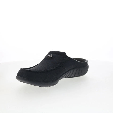 Spenco Siesta Prana SLD SP1226BLK Womens Black Canvas Clogs Slippers Shoes