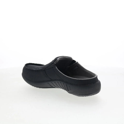 Spenco Siesta Prana SLD SP1226BLK Womens Black Canvas Clogs Slippers Shoes
