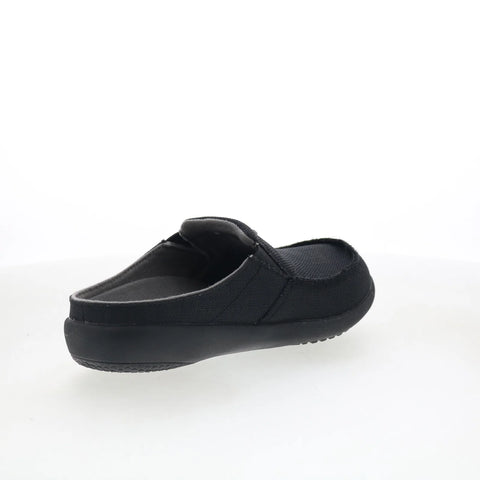 Spenco Siesta Prana SLD SP1226BLK Womens Black Canvas Clogs Slippers Shoes