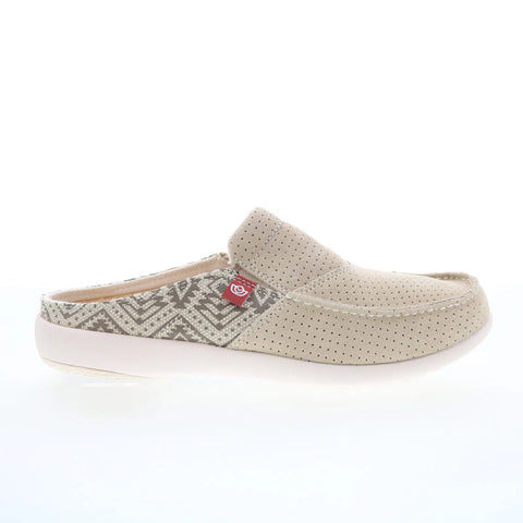 Spenco Siesta Slide Arizona SP1019DTN Womens Beige Suede Mule Flats Shoes