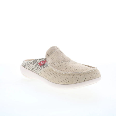 Spenco Siesta Slide Arizona SP1019DTN Womens Beige Suede Mule Flats Shoes