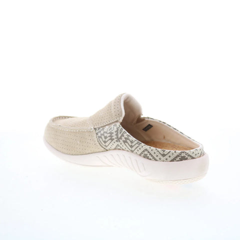 Spenco Siesta Slide Arizona SP1019DTN Womens Beige Suede Mule Flats Shoes