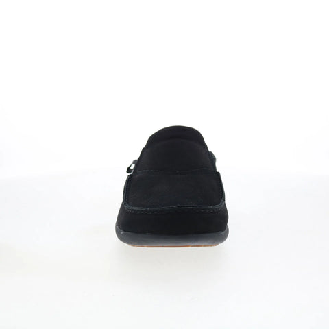 Spenco Siesta Slide Nubuck SP2011BLK Mens Black Wide Clogs Slippers Shoes