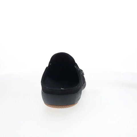 Spenco Siesta Slide Nubuck SP2011BLK Mens Black Wide Clogs Slippers Shoes