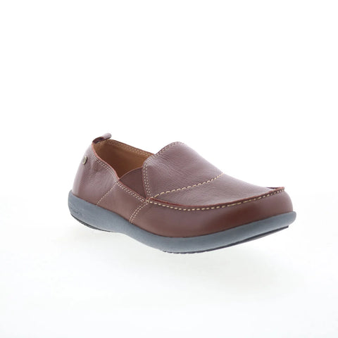 Spenco Siesta Slip-On Leather Mens Brown Wide Loafers Casual Shoes