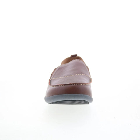 Spenco Siesta Slip-On Leather Mens Brown Wide Loafers Casual Shoes