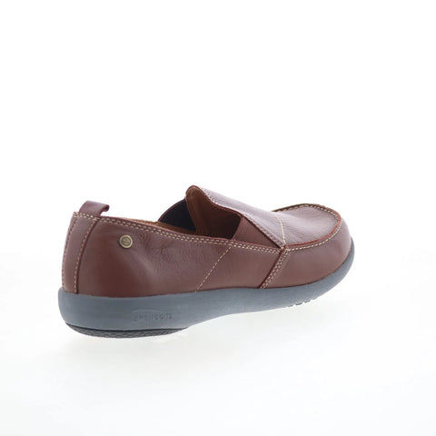 Spenco Siesta Slip-On Leather Mens Brown Wide Loafers Casual Shoes
