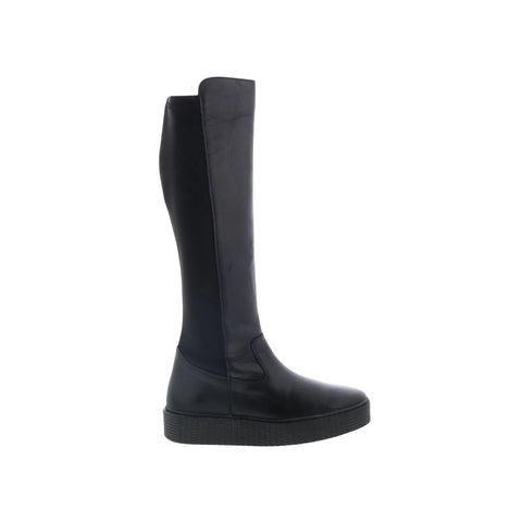 Miz Mooz Siggie Womens Black Leather Zipper Knee High Boots