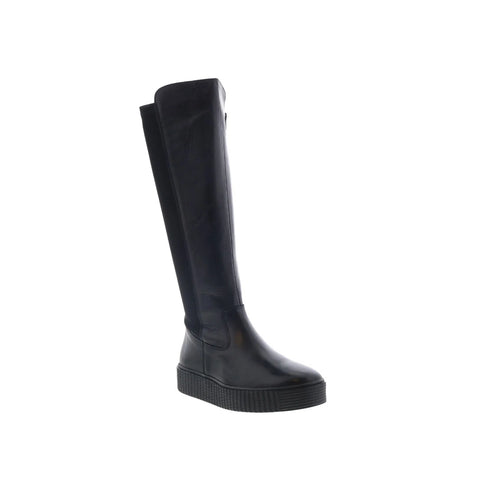Miz Mooz Siggie Womens Black Leather Zipper Knee High Boots
