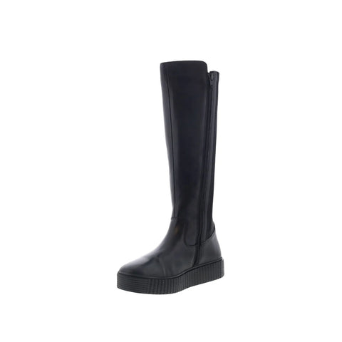 Miz Mooz Siggie Womens Black Leather Zipper Knee High Boots