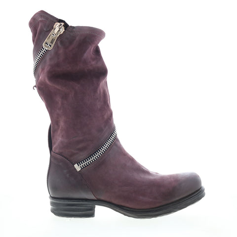 A.S. 98 Siggs Womens Burgundy Leather Zipper Casual Dress Boots