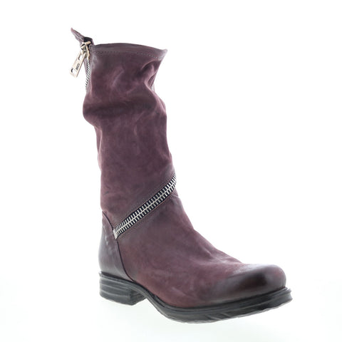A.S. 98 Siggs Womens Burgundy Leather Zipper Casual Dress Boots