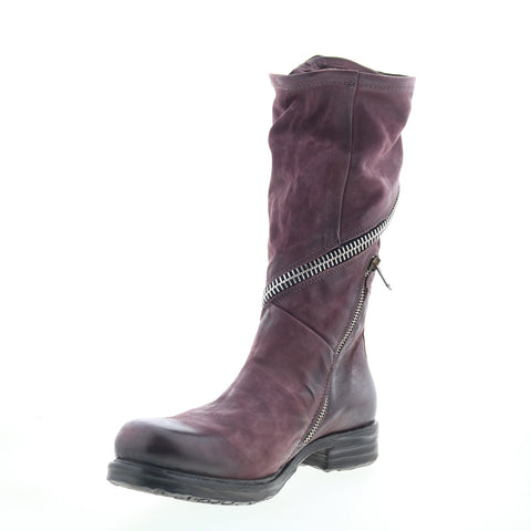 A.S. 98 Siggs Womens Burgundy Leather Zipper Casual Dress Boots