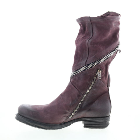 A.S. 98 Siggs Womens Burgundy Leather Zipper Casual Dress Boots