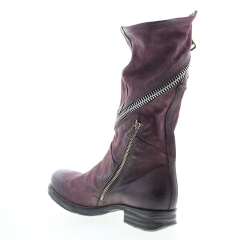 A.S. 98 Siggs Womens Burgundy Leather Zipper Casual Dress Boots