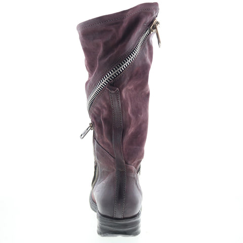 A.S. 98 Siggs Womens Burgundy Leather Zipper Casual Dress Boots