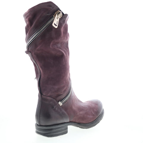 A.S. 98 Siggs Womens Burgundy Leather Zipper Casual Dress Boots