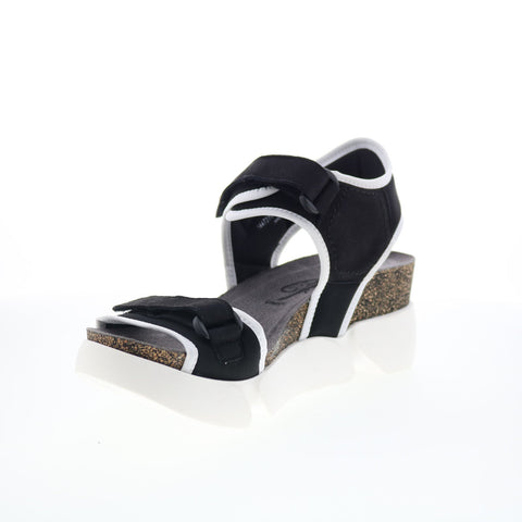 Fly London Sigo SIGO727FLY-005 Womens Black Leather Platform Sandals Shoes