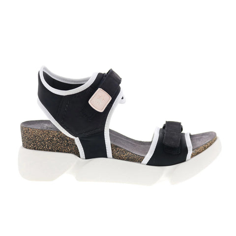 Fly London Sigo SIGO727FLY-005 Womens Black Leather Platform Sandals Shoes
