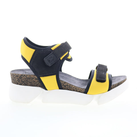 Fly London Sigo SIGO727FLY-006 Womens Yellow Leather Platform Sandals Shoes
