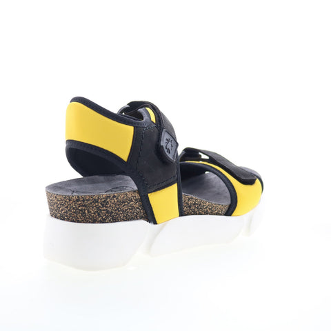 Fly London Sigo SIGO727FLY-006 Womens Yellow Leather Platform Sandals Shoes
