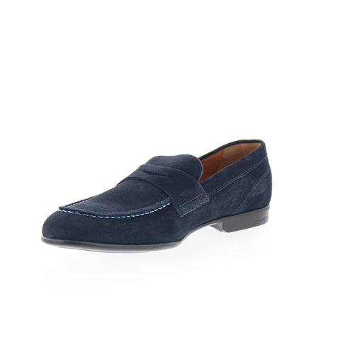 Bruno Magli Silas SILAS1 Mens Blue Suede Loafers & Slip Ons Penny Shoes
