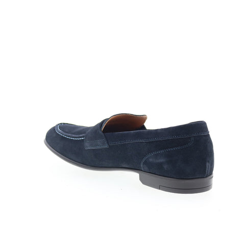 Bruno Magli Silas SILAS1 Mens Blue Suede Loafers & Slip Ons Penny Shoes
