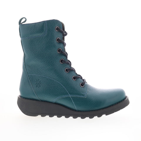 Fly London Silf SILF015FLY-007 Womens Green Leather Casual Dress Boots