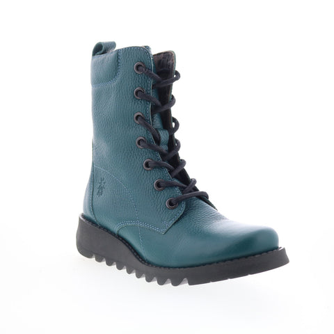 Fly London Silf SILF015FLY-007 Womens Green Leather Casual Dress Boots