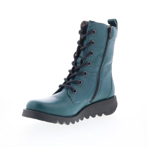 Fly London Silf SILF015FLY-007 Womens Green Leather Casual Dress Boots
