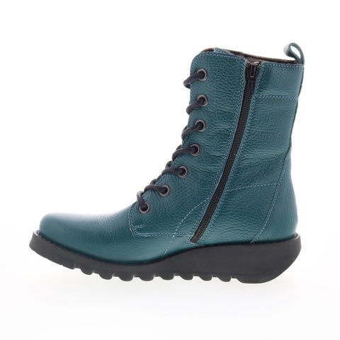 Fly London Silf SILF015FLY-007 Womens Green Leather Casual Dress Boots