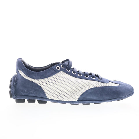 Di Bianco Silverstone Coco Mens White Suede Sneakers Lifestyle Shoes