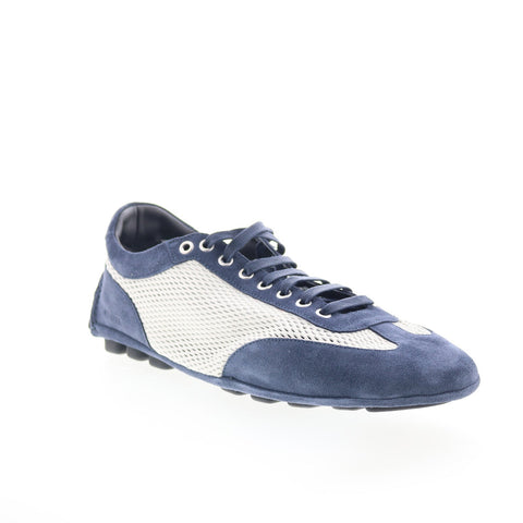 Di Bianco Silverstone Coco Mens White Suede Sneakers Lifestyle Shoes