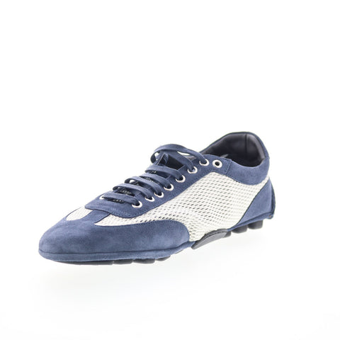 Di Bianco Silverstone Coco Mens White Suede Sneakers Lifestyle Shoes