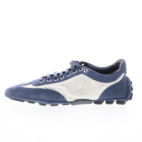 Di Bianco Silverstone Coco Mens White Suede Sneakers Lifestyle Shoes