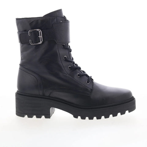 Miz Mooz Silvy Womens Black Leather Zipper Casual Dress Boots
