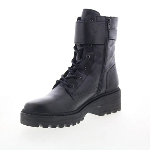 Miz Mooz Silvy Womens Black Leather Zipper Casual Dress Boots